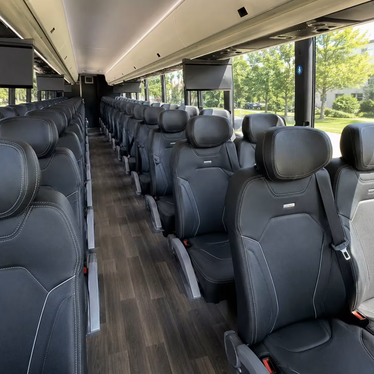 56 passenger charter bus interior